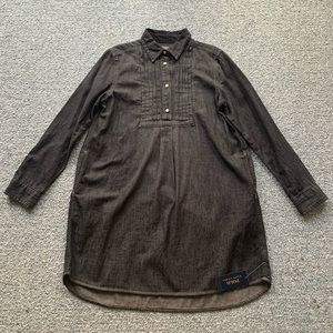 NWT Polo Ralph Lauren Denim Shift Snap button Big Girls Holiday Black Dress